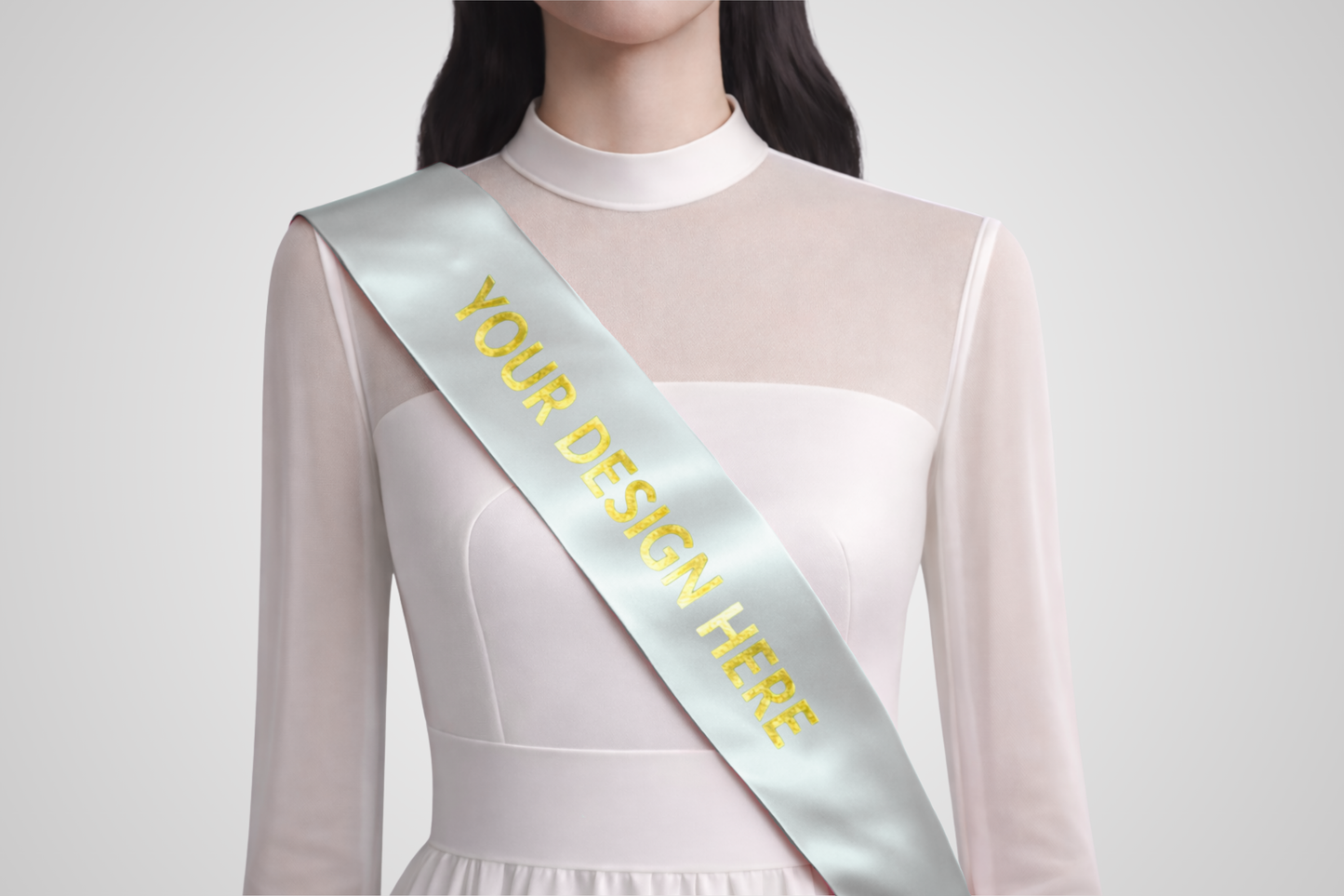 Écharpe en satin gris écologique, design personnalisé, de JM Band®.