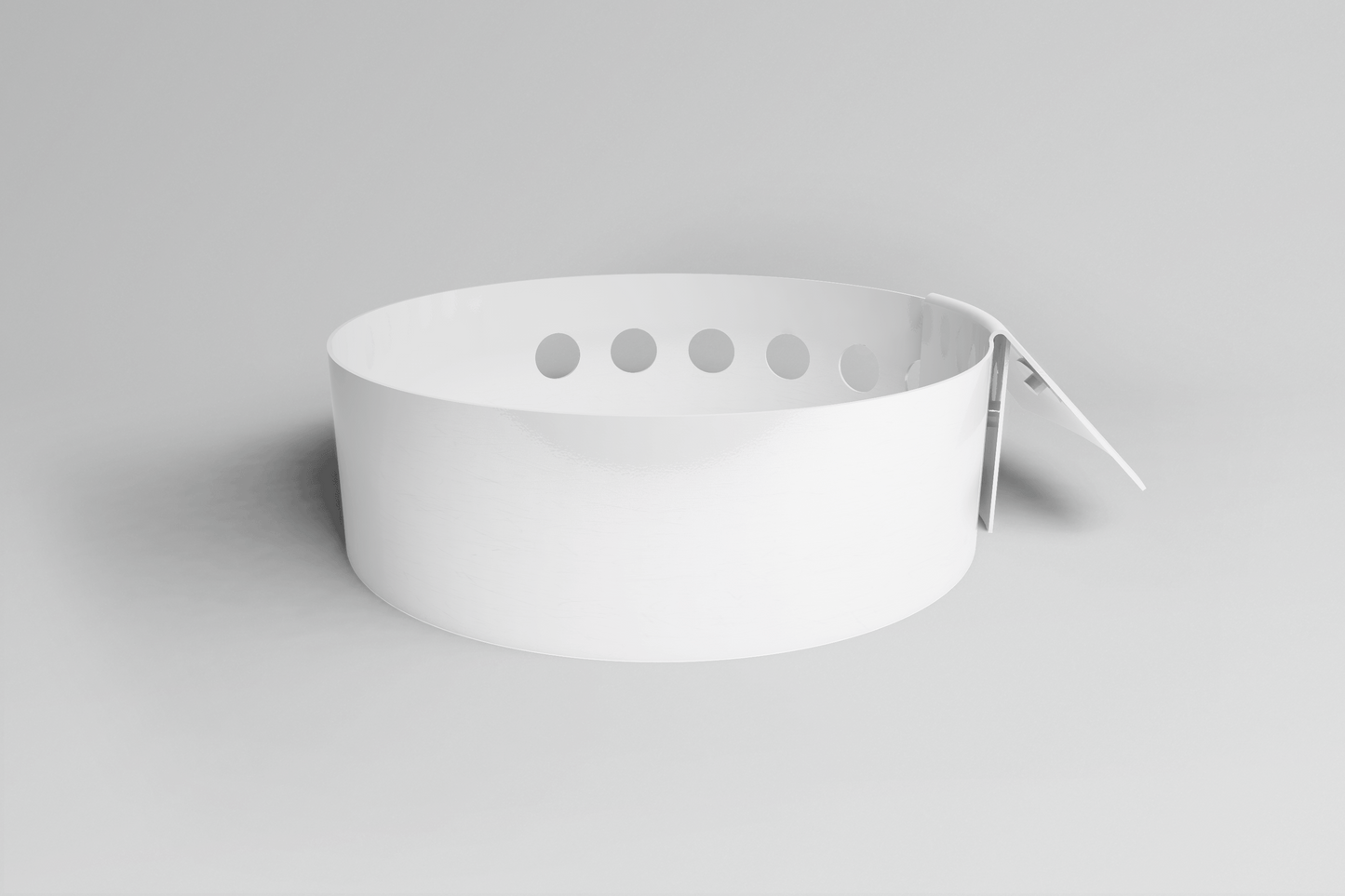 Plain L Shape - Plain Wristband Vinyl Wristbands JM Band® 1 White