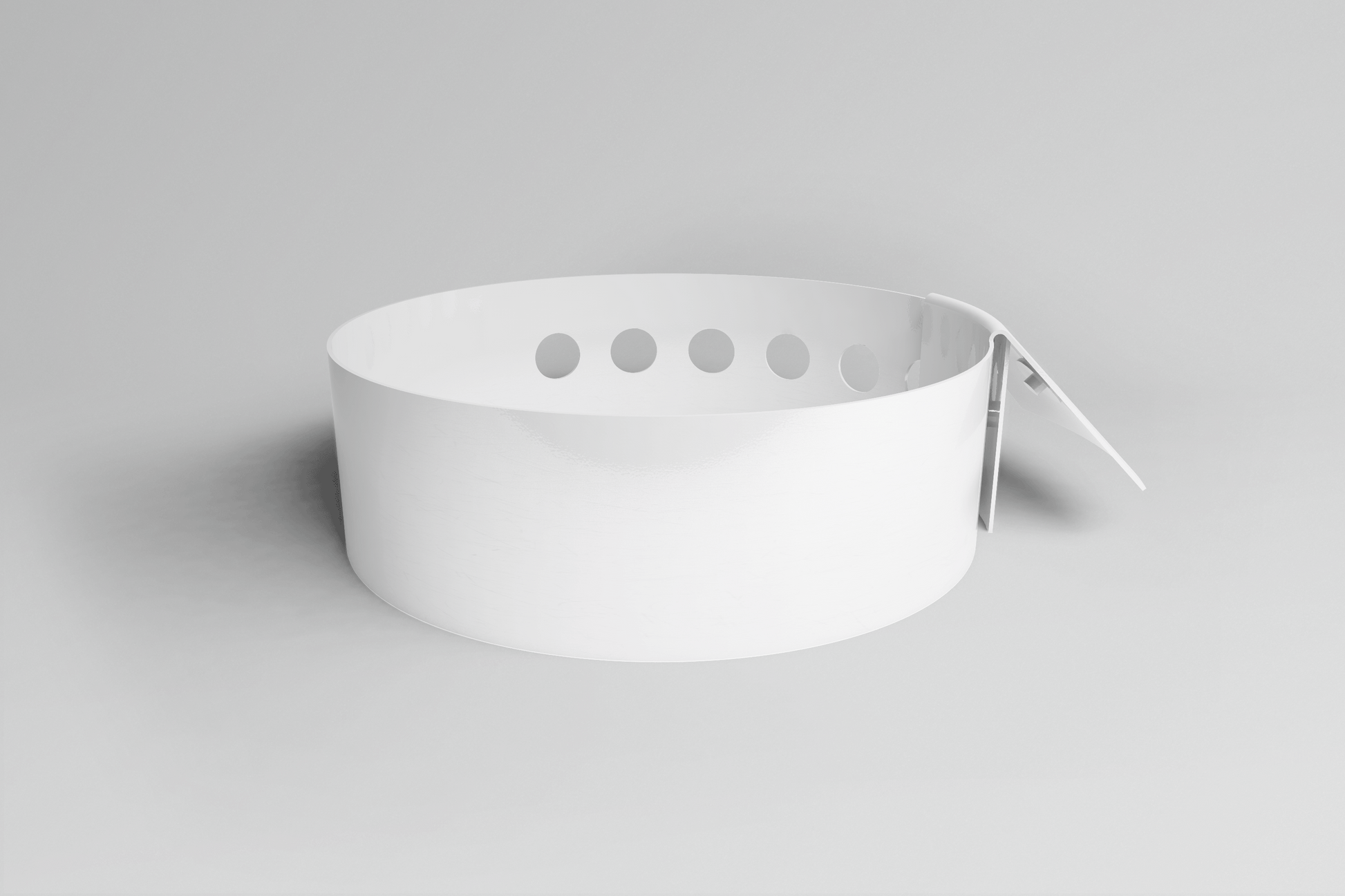 Plain L Shape - Plain Wristband Vinyl Wristbands JM Band® 1 White