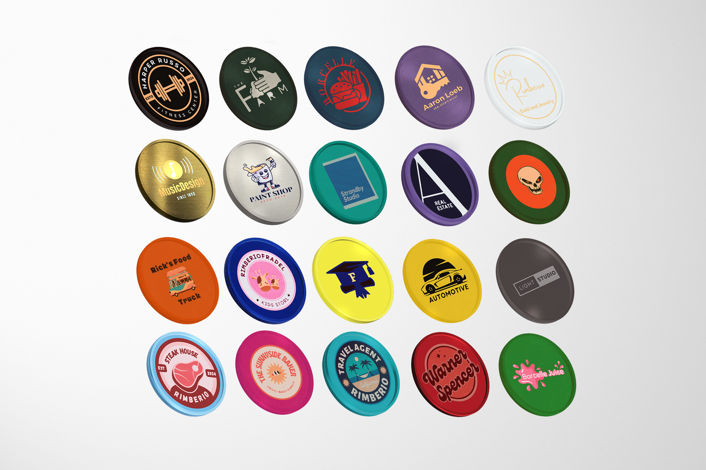 A photo of Printed Plastic Tokens from JM Band®. Purchase Tokens in 23.30 mm here.