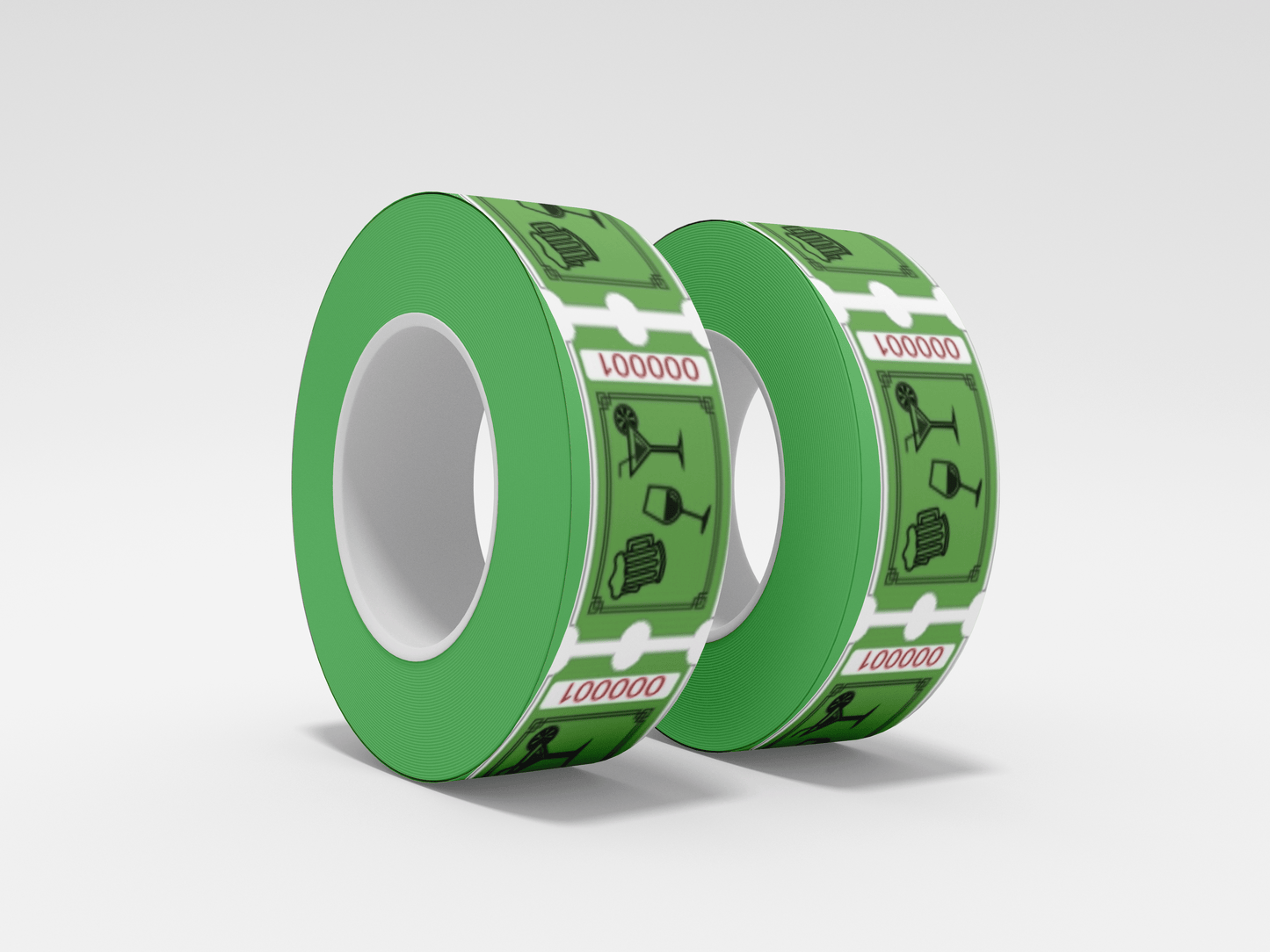 Drink Tickets Roll 1000 X 1 Tickets JM Band® 1 Drinks Roll - Green