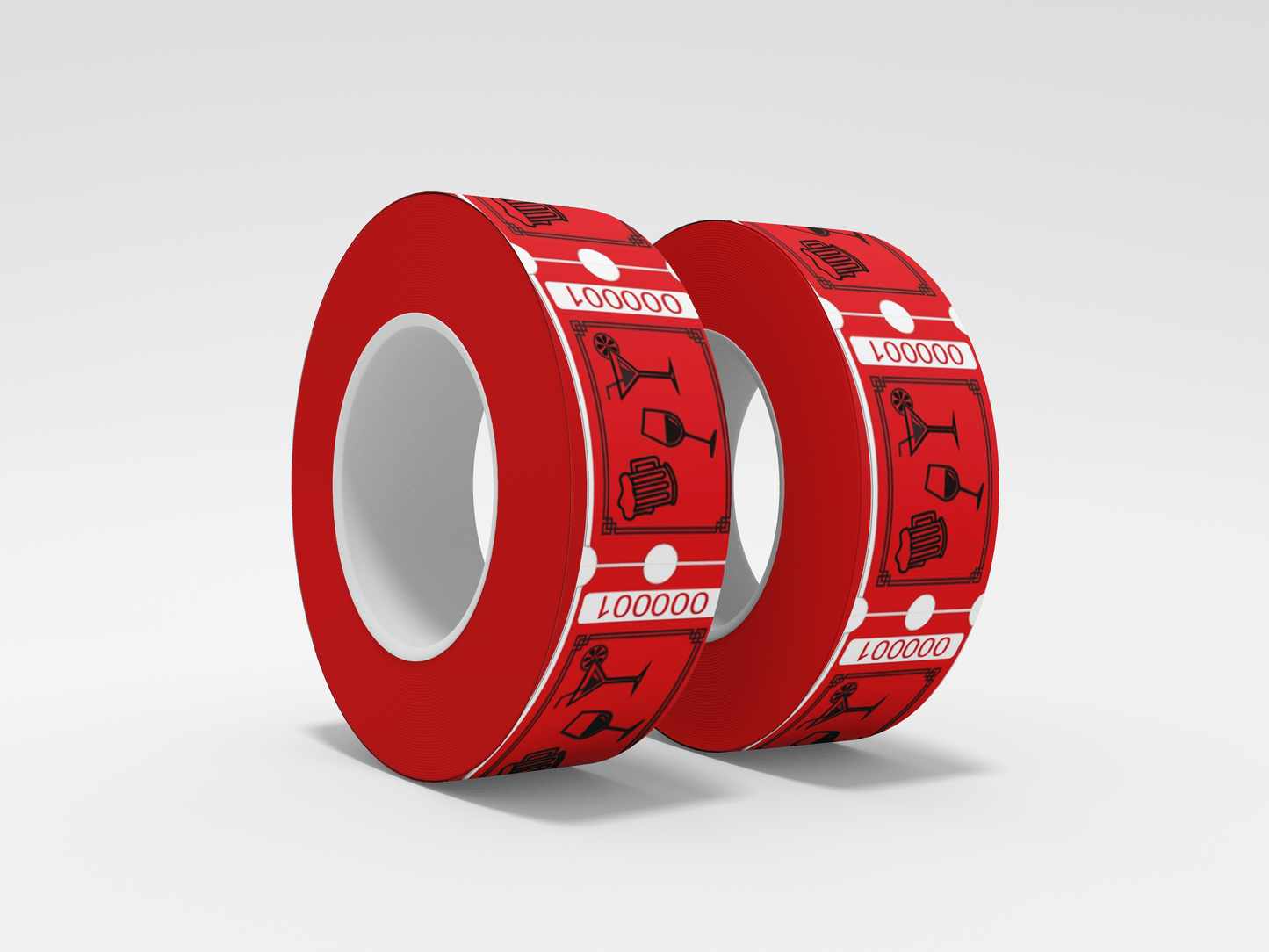 Drink Tickets Roll 1000 X 1 Tickets JM Band® 1 Drinks Roll - Red