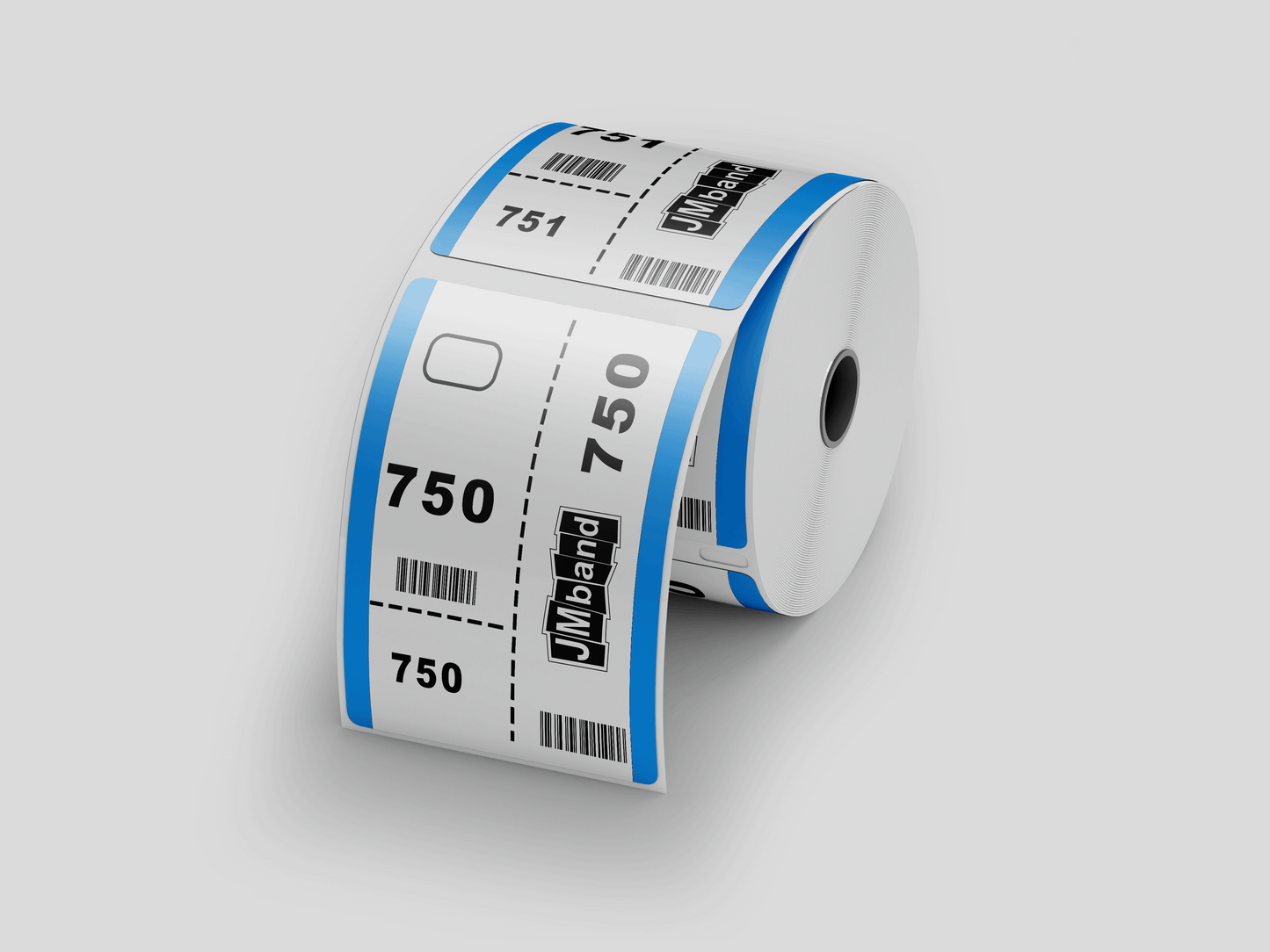 3-Part Cloakroom Tickets with Print Tickets JM Band® 100 Blue