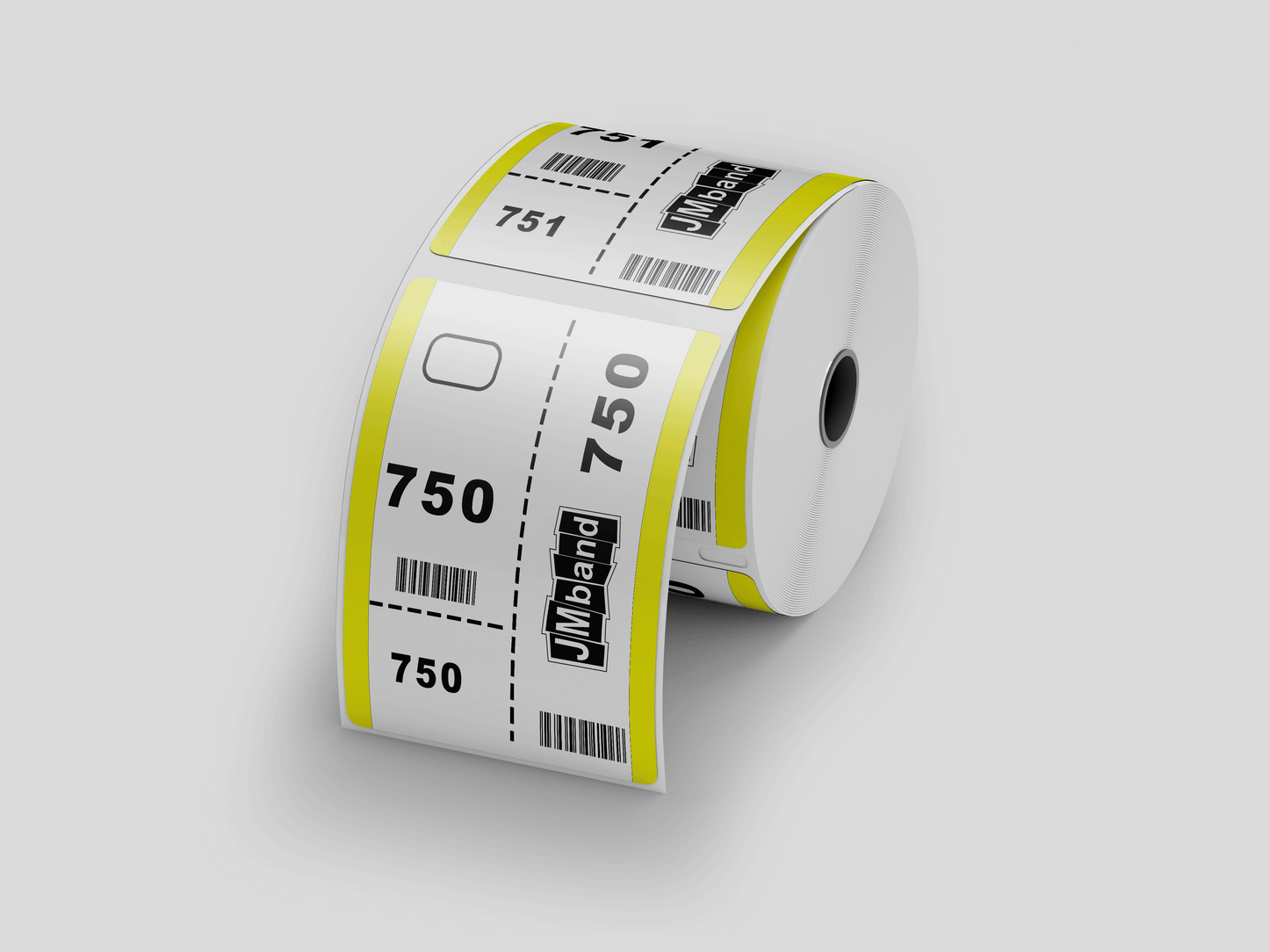 3-Part Cloakroom Tickets with Print Tickets JM Band® 100 Yellow