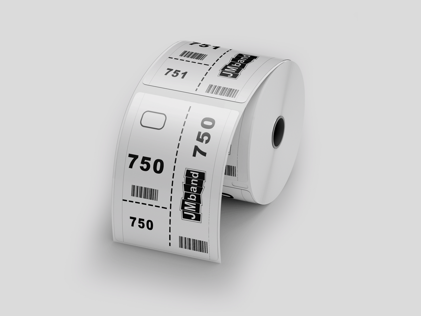 3-Part Cloakroom Tickets with Print Tickets JM Band® 100 White