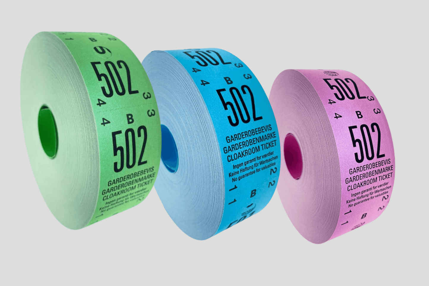 2-Part Thermal Cloakroom Tickets in Roll Tickets JM Band EU