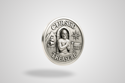 A photo of an injection molded metal token with 3D effect