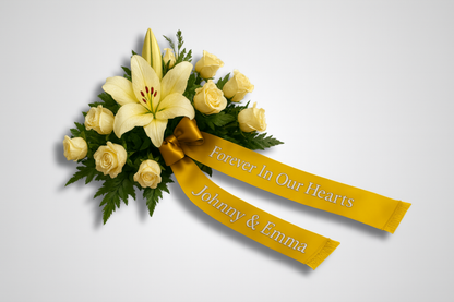 Bouquet Ribbon mat Print