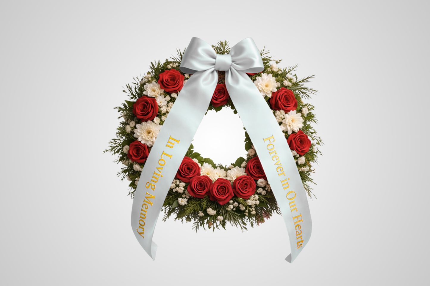 Ruban de bouquet en satin écologique avec motif personnalisé gris de JM Band®.