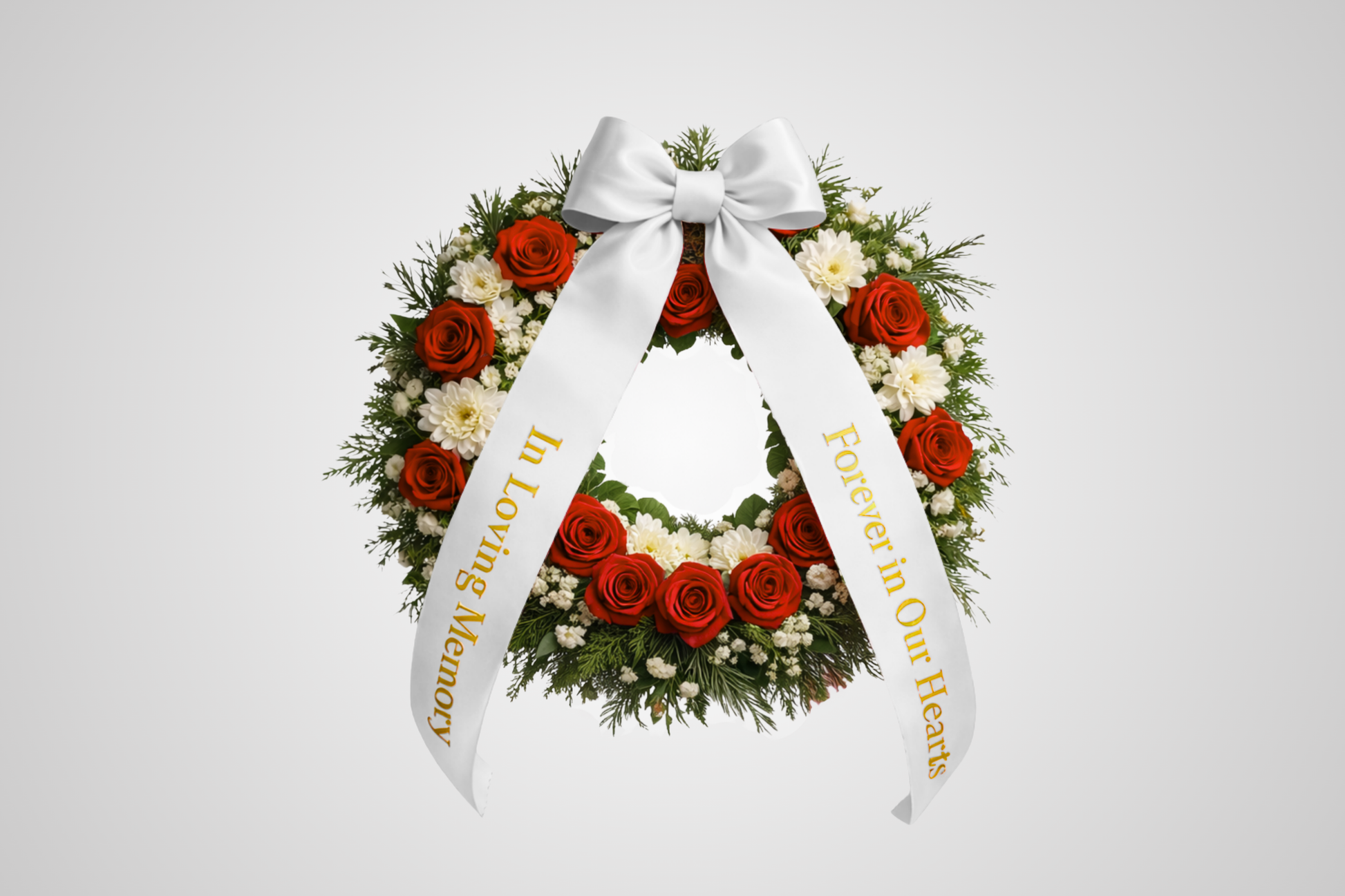 Ruban de bouquet en satin blanc écologique avec impression personnalisée de JM Band®.