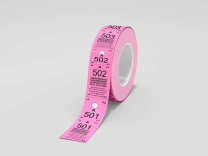 Billets Vestiaire 2-Parties (500 pcs.)