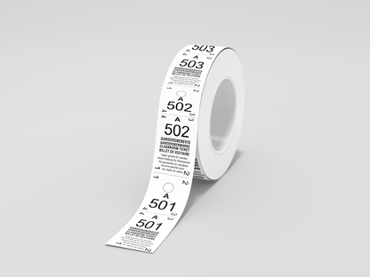 Billets Vestiaire 2-Parties (500 pcs.)