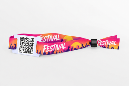 Stoff Aarmband mat QR Code - Faarfdruck
