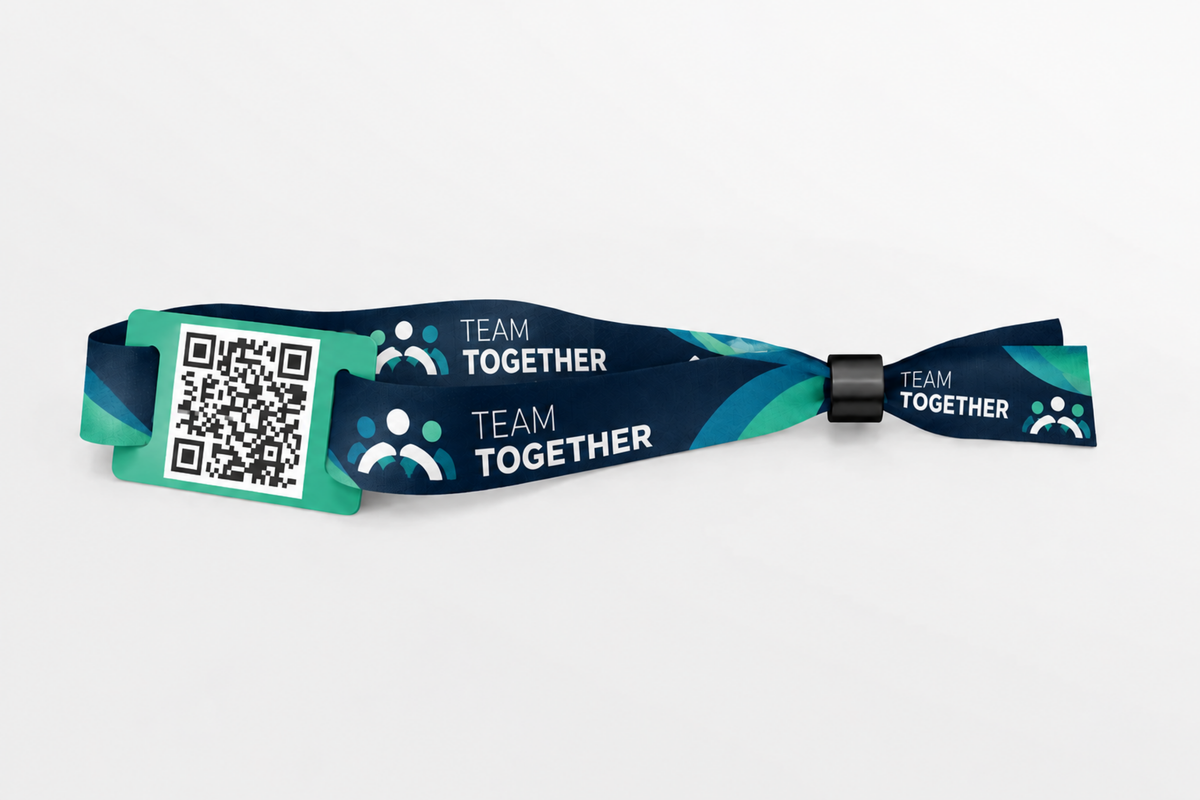 Stoff Aarmband mat QR Code - Faarfdruck