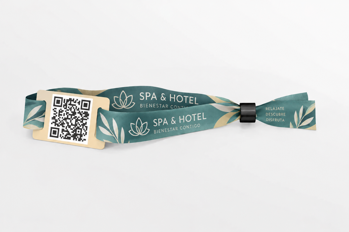 Stoff Aarmband mat QR Code - Faarfdruck