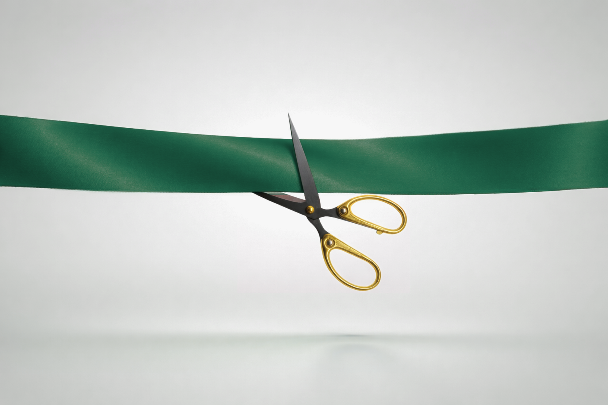 Ruban d'inauguration en satin ECO vert foncé sans impression de JM Band®.