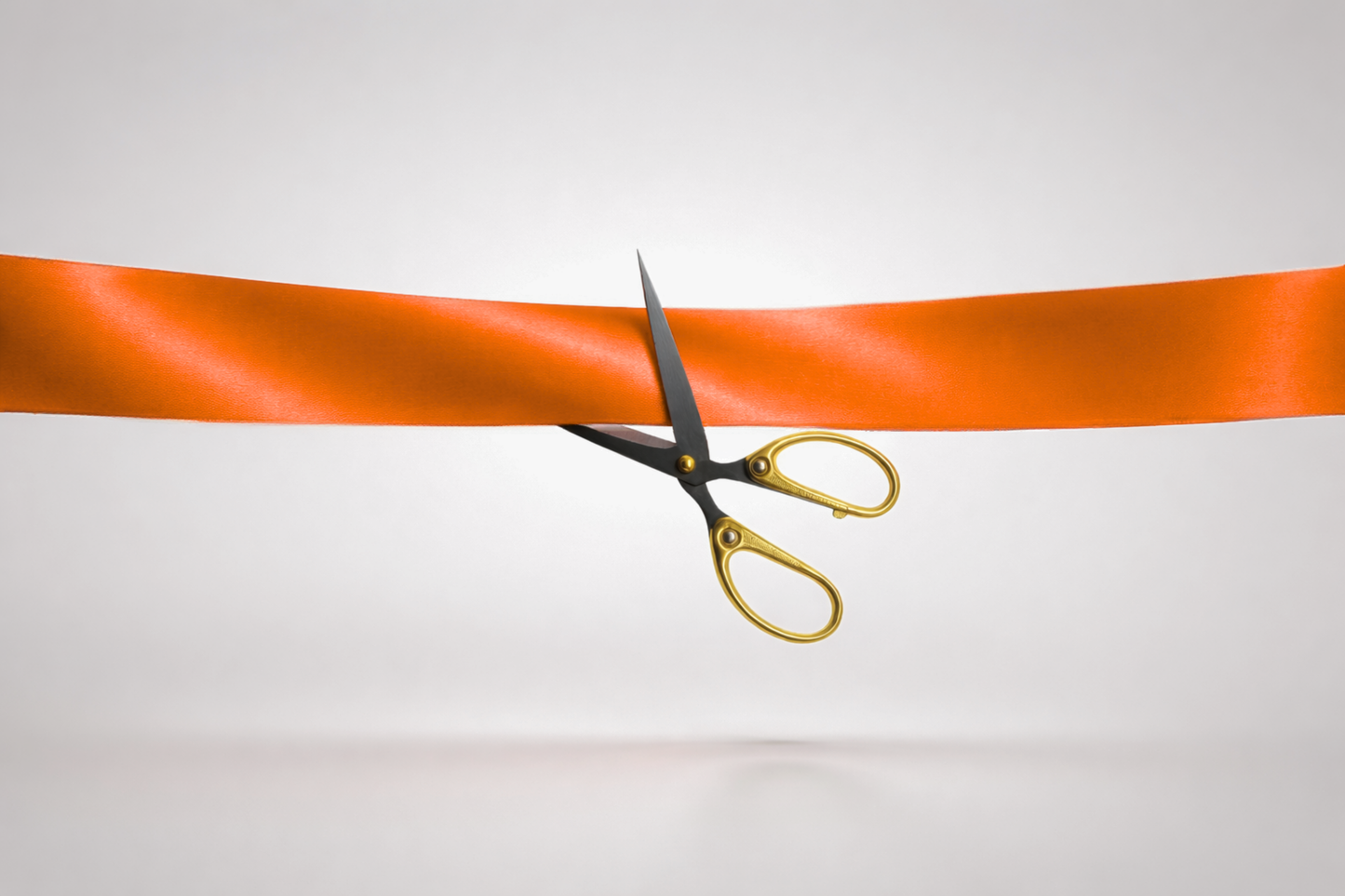 Ruban d'inauguration orange en satin ECO sans impression de JM Band®.