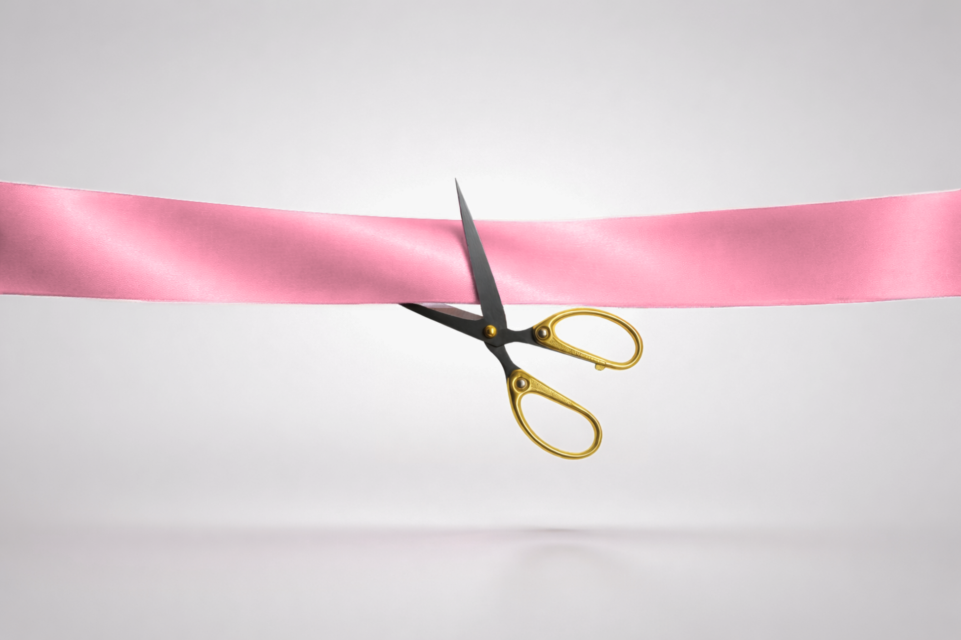 Ruban d'inauguration en satin rose écologique sans impression de JM Band®.