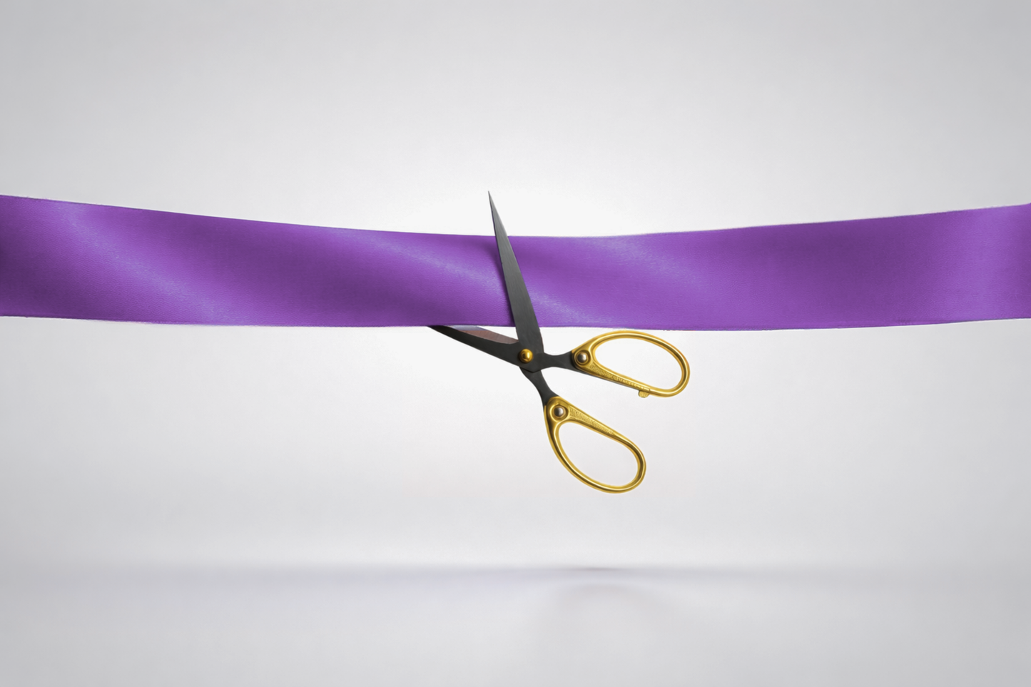 Ruban d'inauguration en satin ECO violet sans impression de JM Band®.