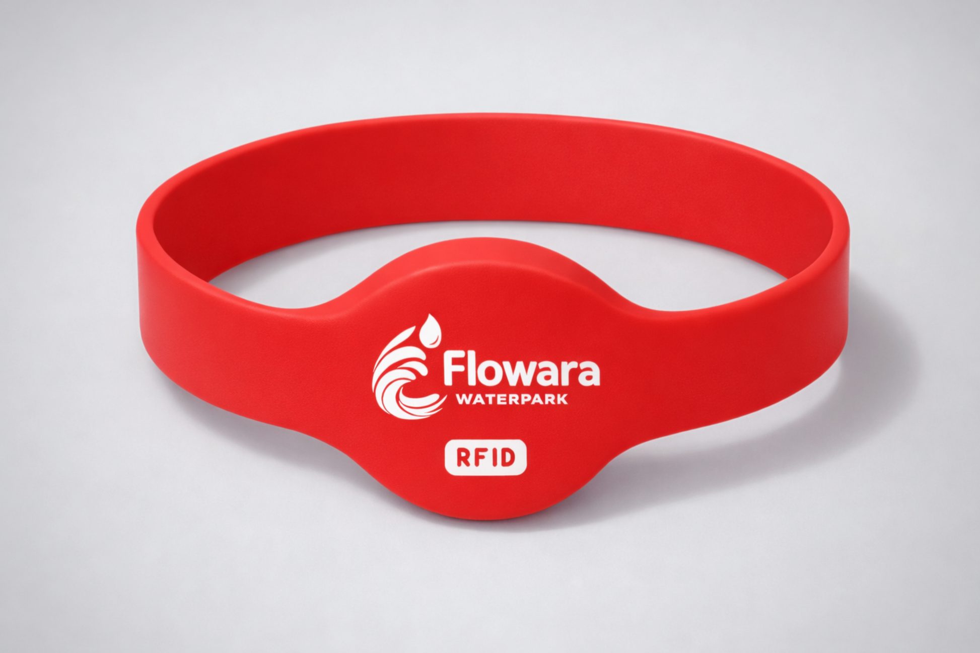 NFC Silikon-Handgelenkband Modell JM02 mat personaliséiertem Drock vu JM Band®.