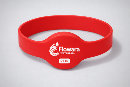 NFC Silikon-Handgelenkband Modell JM02 mat personaliséiertem Drock vu JM Band®.