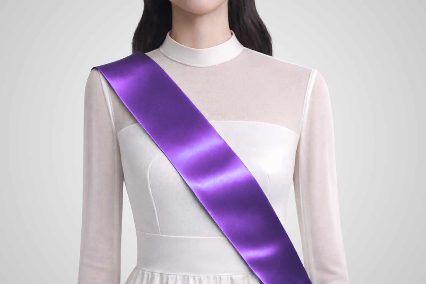 Violett ECO Satin Präisband ouni Drock vu JM Band®.
