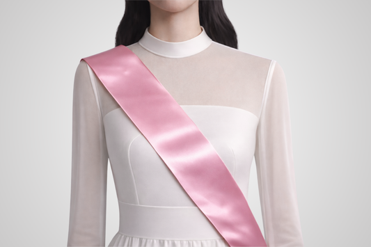 Rosa ëmweltfrëndleche Satin-Schärp ouni Drock vu JM Band®.