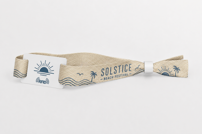 Beige RFID-Kottengaarmband mat Strandfestival-Drock