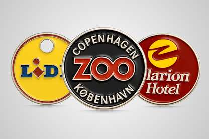 Personaliséiert Trolley-Jetongen mat Logo vu JM Band®.