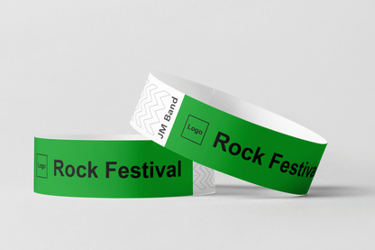 Bracelet en papier - Impression noire Bracelets en papier JM Band® 10 Vert foncé