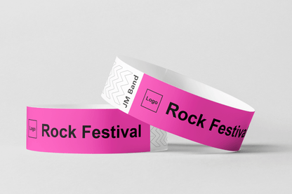 Bracelet en papier - Impression noire Bracelets en papier JM Band® 10 Rose